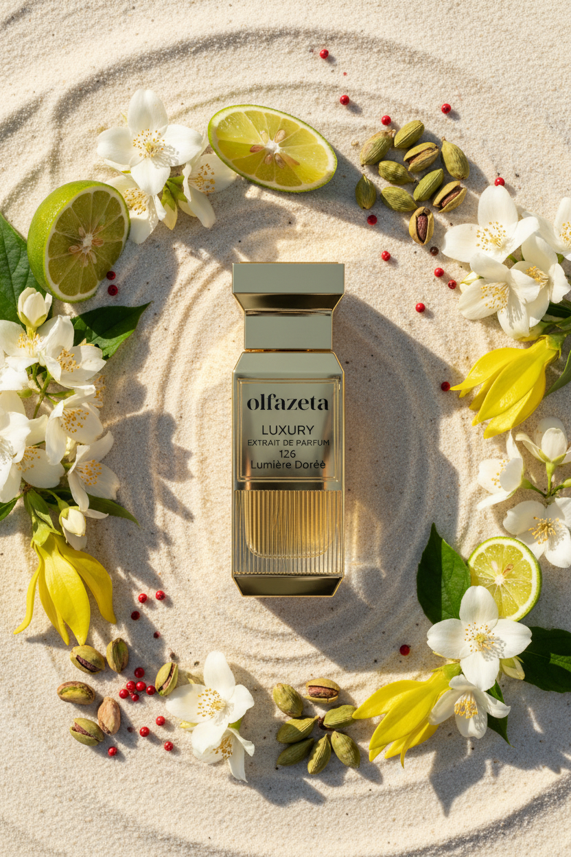 Lumière Dorée – Flat Lay